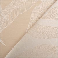 Dieser hochwertige Dekostoff Jacquard Doubleface Blätter natur wollweiß made in Germany 140cm Breite besticht durch sein elegantes, eingewebtes Blattmuster in harmonischen Naturtönen auf beigem Grund - mit Rueckseite