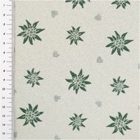 93873-Jacquard-Stoff-Dekostoff-Edelweiss-Landhaus-Doubleface-gruen-ecru-1-4m-Breite-IMG-8336.jpg Der hochwertige Jacquard Stoff Dekostoff Edelweiß Landhaus Doubleface grün ecru 1,4m Breite besticht durch sein alpines Design für ausdrucksstarke, langlebige und rustikale Nähprojekte - mit Massband