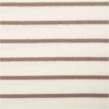 Frottee-Stoff aus Baumwolle, 245 g/m², 1,55 m breit, in Ecru mit gleichmäßigen schmalen Querstreifen in Taupe – weich, saugfähig und zeitlos elegant für Handtücher oder Bademäntel - Nahaufnahme