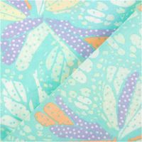 93908-Baumwollstoff-Voile-Sommerprint-tuerkis-gelb-llila-orange-1-40m-Breite-IMG-8255.jpg Der hochwertige Baumwollstoff Voile Sommerprint türkis gelb lila orange 1,40m Breite besticht durch sein leichtes, luftiges Design mit farbenfrohen Schmetterlingsflügel-Motiven für sommerliche, fließende Nähprojekte - mit Rueckseite