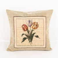 93911-SCHoeNER-LEBEN--Gobelin-Kissenhuelle-Tulpen-beige--42x42cm-IMG-8094.jpg Gobelin Kissenhülle Tulpen beige 42x42 cm von SCHÖNER LEBEN., dekorative Kissenhülle mit stilisiertem Tulpenmotiv auf strukturierter Gobelin-Oberfläche.
