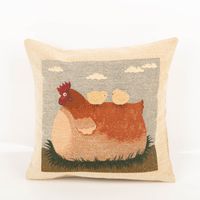 93914-SCHoeNER-LEBEN--Gobelin-Kissenhuelle-Henne-mit-Kueken-beige-42x42cm-IMG-8113.jpg Dekorative Gobelin Kissenhülle Henne mit Küken von SCHÖNER LEBEN. in Beige, charmantes Landhausmotiv mit Henne und Küken vor Himmel und Wolken.
