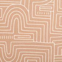 Kissenhülle Baumwolle Curve Maze Line braun natur in versch. Größen von SCHÖNER LEBEN, Beigefarbener Stoff mit abstraktem wei