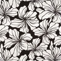 Der hochwertige Viskose Stoff Radiance Blüten schwarz weiß 1,42m Breite besticht durch sein elegantes florale Design in klassischem Kontrast für zeitlose, fließende Nähprojekte - Vollansicht