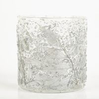 Das hochwertige Windlicht Leaves Blätter transparent silber 10x10cm von Werner Voss besticht durch sein naturnahes Blätterdesign für funkelnde, edle und stilvolle Lichtakzente in Ihrem Zuhause - Nahaufnahme