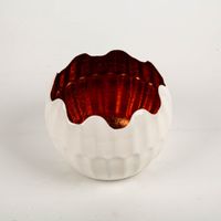 Windlicht Holi Weiß Kupfer aus Metall 15x12cm von Werner Voss besticht durch zeitloses Design für elegante, gemütliche und stilvolle Akzente in Ihrem Zuhause - von oben