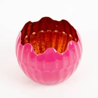 Windlicht Holi Neon-Pink Kupfer aus Metall 15x12cm von Werner Voss besticht durch lebendiges Design für farbenfrohe, gemütliche und stilvolle Akzente in Ihrem Zuhause - von oben