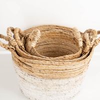 Korbset XL Bananenbaumrinde 4 teilig natur weiß von Werner Voss besticht durch natürliches Design für ordentliche, gemütliche und stilvolle Akzente in Ihrem Zuhause - von oben