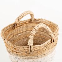 Korbset XL Bananenbaumrinde 4 teilig natur weiß von Werner Voss besticht durch natürliches Design für ordentliche, gemütliche und stilvolle Akzente in Ihrem Zuhause - Detailaufnahme