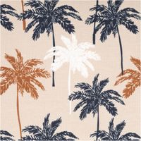Jersey Stoff Baumwolljersey Palmen sand 1,45m Breite besticht durch tropisches Design für sommerliche, bequeme und stilvolle Nähprojekte in Ihrem Zuhause - Nahaufnahme