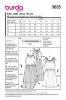 Burda Schnittmuster 5635 Damen Kleid Schnittübersicht