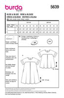 Burda Schnittmuster 5639 Damen Kleid Bluse Schnittübersicht