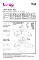 Burda Schnittmuster 5655 Damen Bluse Schnittübersicht