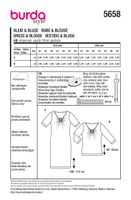 Burda Schnittmuster 5658 Damen Kleid Bluse Schnittübersicht