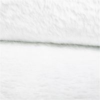 Hochwertiger Plüschstoff Kunstfell weiß Kurzhaar 140cm Stoffbreite besticht durch seine extrem weiche Textur und das reine Weiß für luxuriöse, gemütliche und besonders edle Nähprojekte - ausgerollt und glatt liegend