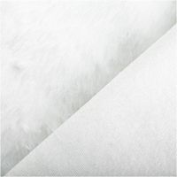 Hochwertiger Plüschstoff Kunstfell weiß Kurzhaar 140cm Stoffbreite besticht durch seine extrem weiche Textur und das reine Weiß für luxuriöse, gemütliche und besonders edle Nähprojekte - mit Rueckseite