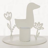94065-Kerzenhalter-Hase-und-Gans-20-Stk-3-lagig-33x33cm-FSC-Papier-von-Boltze-2079904-Perspektivbild.jpg Kerzenhalter mit Gans aus Metall von hinten mit floralen Elementen und runder Standfläche