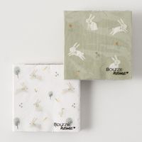 Servietten Häschen  20 Stk 3-lagig 33x33cm FSC Papier weiß oder grün von Boltze