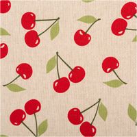 94086-Dekostoff-Leinenlook-Cherry-Happy-Joy-Kirschen-natur-rot-140-cm-breit-IMG-9719.jpg Dekostoff Leinenlook Cherry Happy Joy Kirschen natur rot, Detailansicht mit sichtbarer Gewebestruktur
