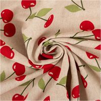 94086-Dekostoff-Leinenlook-Cherry-Happy-Joy-Kirschen-natur-rot-140-cm-breit-IMG-9721.jpg Dekostoff Leinenlook Cherry Happy Joy Kirschen natur rot, Stoff fallend gelegt, weiche Qualität sichtbar