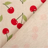 94086-Dekostoff-Leinenlook-Cherry-Happy-Joy-Kirschen-natur-rot-140-cm-breit-IMG-9722.jpg Dekostoff Leinenlook Cherry Happy Joy Kirschen natur rot, Rückseite leicht durchscheinend mit erkennbarer Struktur