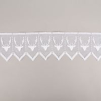 94136-Haekelborte-Spitzenborte-Hirsch-weiss-11cm-Breite-IMG-0076-3.jpg Weiße Häkelborte aus Spitze mit eingearbeiteten Hirschmotiven und gezackter Unterkante im Landhausstil, 11 cm breit, als Meterware zum Aufnähen - Vollansicht