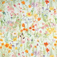 94193-Outdoorstoff-Digitaldruck-Wiesenblumen-hellblau-bunt-1-40m-Breite-IMG-1187.jpg Hellblauer Outdoorstoff mit botanischem Digitaldruck üppiger Wiesenblumen in leuchtendem Orange und Lila mit zarten grünen Stängeln und Knospen, 1,40 m breit - Vollansicht