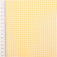 Garngefärbter Baumwollstoff Popeline mit feinen Karos in Gelb und Weiß besticht durch seine hochwertige Qualität bei einer Karogröße von 2,7 mm und eignet sich bei 1,44 m Breite ideal für fröhliche Sommerblusen oder dekorative Accessoires - mit Massband