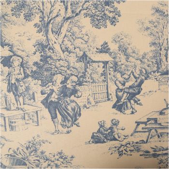 Dieser hochwertige Halbpanama-Dekostoff mit klassischem „Toile de Jouy“-Motiv in Natur und Blau besticht durch seine feste, griffige Haptik bei 1,40 m Breite und ist die ideale Wahl für stilvolle Landhaus-Dekorationen, hochwertige Vorhänge oder strapazierf