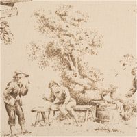 Dieser hochwertige Halbpanama-Dekostoff mit klassischem „Toile de Jouy“-Motiv in Natur und Beige besticht durch seine feste, griffige Haptik bei 1,40 m Breite und ist die ideale Wahl für stilvolle Landhaus-Dekorationen, hochwertige Vorhänge oder strapazier