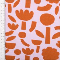 Hochwertiger Bio Baumwolljersey mit modernem Blumendesign von Jennifer Bouron in kräftigem Violett und Rot besticht durch seine elastische Qualität bei 1,48 m Breite und eignet sich ideal für stylische Shirts, Kleider oder bequeme Kinderbekleidung - mit Ma
