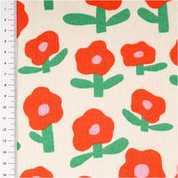 94220-Bio-Rippjersey-Rib-Jersey-Stoff-Baumwolle-Blumen-Jennifer-Bouron-natur-rot-1-2m-Breite-IMG-0288-2.jpg Hochwertiger Bio Rippjersey mit verspieltem Blumendesign von Jennifer Bouron in Natur und Rot besticht durch seine elastische Rippstruktur bei 1,2 m Breite und eignet sich ideal für bequeme Kinderbekleidung - mit Massband