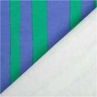 Hochwertiger Bio French Terry mit unregelmäßigen Streifen von Jennifer Bouron in Blau und Grün besticht durch seine weiche Sommersweat-Qualität bei 1,45 m Breite und ist ideal für gemütliche Pullover oder sportliche Freizeitbekleidung - mit Rueckseite