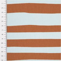 Hochwertiger Bio French Terry mit breiten Streifen von Jennifer Bouron in Hellblau und Braun besticht durch seine weiche Sommersweat-Qualität bei 1,45 m Breite und eignet sich ideal für gemütliche Pullover oder lässige Freizeit-Outfits - mit Massband