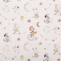 94232-Baumwollstoff-Babystoff-Sleepy-Tierkinder-Mond-Sterne-weiss-bunt-1-40m-Breite-IMG-0507.jpg Hochwertiger Baumwollstoff mit niedlichen „Sleepy“-Tierkindern, Monden und Sternen in sanftem Weiß und Bunttönen besticht durch seine weiche, hautfreundliche Qualität bei 1,40 m Breite und ist die ideale Wahl für liebevolle Baby-Ausstattung, Kinderzimmer-D