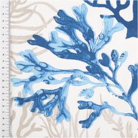 94235-Baumwollstoff-Cretonne-Korallen-weiss-blau-1-60m-Breite-IMG-0616.jpg Dieser hochwertige Baumwollstoff Cretonne mit maritimem Korallenmuster in Weiß und Blau besticht durch seine strapazierfähige Qualität bei 1,60 m Breite. Ideal für sommerliche Dekorationen, Kissen oder leichte Heimtextilien - mit Massband