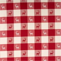 94289-Jacquard-Stoff-Dekostoff-Karos-Hirsche-rot-weiss-140cm-Breite-IMG-0541.jpg Dieser hochwertige Jacquard-Dekostoff mit klassischem Karomuster und eingewebten Hirschen in Rot und Weiß besticht durch seine feste, strukturierte Haptik bei 1,40 m Breite und ist die ideale Wahl für rustikale Landhaus-Dekorationen, Kissenhüllen oder stil