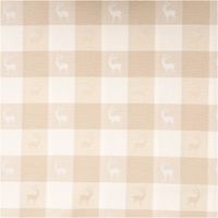 94290-Jacquard-Stoff-Dekostoff-Karos-Hirsche-beige-weiss-140cm-Breite-IMG-1062.jpg Beige-weißer Jacquard-Dekostoff mit großem Karomuster und eingewebten Hirschmotiven in jedem Karofeld im dezenten Landhausstil, 140 cm breit - Vollansicht