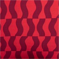 Viskose-Stoff aus Lenzing EcoVero mit großflächigem geometrischem Wellenmuster in Rot und Dunkelrot im grafisch-abstrakten Retro-Stil, 140 cm breit - Vollansicht
