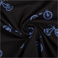 94334-Jersey-Stoff-Baumwolljersey-BMX-Fahrrad-schwarz-blau-1-48-m-Breite-IMG-0861.jpg Schwarzer Baumwolljersey mit Allover-Print blauer BMX-Fahrräder in verschiedenen Größen und Ausrichtungen auf dunklem Grund, 1,48 m breit - kunstvoll eingedreht in Falten