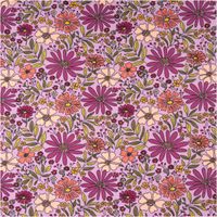 94338-Jersey-Stoff-Baumwolljersey-Blumen-violett-1-48-m-Breite-IMG-0886.jpg Violetter Baumwolljersey mit üppigem Retro-Blumenprint in Lila, Orange, Gelb und Creme mit grünen Blättern im 70er-Jahre-Stil, 1,48 m breit - Vollansicht