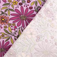 94338-Jersey-Stoff-Baumwolljersey-Blumen-violett-1-48-m-Breite-IMG-0890.jpg Violetter Baumwolljersey mit üppigem Retro-Blumenprint in Lila, Orange, Gelb und Creme mit grünen Blättern im 70er-Jahre-Stil, 1,48 m breit - mit Rueckseite