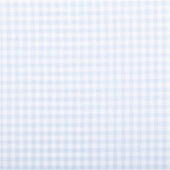 Garngefärbter Baumwoll-Popeline mit 2,7 mm Karos in Hellblau und Weiß. Die 1,44 m breite Meterware ist hochwertig und ideal für zeitlose Blusen, Hemden oder maritime Landhaus-Deko geeignet - Nahaufnahme