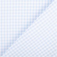 94402-Baumwollstoff-Popeline-Yarn-Dyed-garngefaerbt-kleine-Karos-2-7-mm-hellblau-weiss-1-44m-Breite-IMG-3500.jpg Garngefärbter Baumwoll-Popeline mit 2,7 mm Karos in Hellblau und Weiß. Die 1,44 m breite Meterware ist hochwertig und ideal für zeitlose Blusen, Hemden oder maritime Landhaus-Deko geeignet - mit Rueckseite