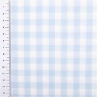 94403-Baumwollstoff-Popeline-Yarn-Dyed-garngefaerbt-Vichy-Karos-hellblau-weiss-1-44m-Breite-IMG-3515.jpg Garngefärbter Baumwoll-Popeline mit klassischen Vichy-Karos in Hellblau/Weiß. Die 1,44 m breite Meterware ist hochwertig und ideal für zeitlose Blusen, Hemden oder maritime Landhaus-Deko geeignet - mit Massband