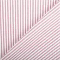 Garngefärbter Baumwoll-Popeline mit 3 mm Streifen in Mauve und Weiß. Die 1,44 m breite Meterware ist hochwertig und ideal für zeitlose Blusen, Hemden oder dekorative Nähprojekte geeignet - mit Rueckseite