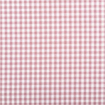 Garngefärbter Baumwoll-Popeline mit 2,7 mm Karos in Mauve und Weiß. Die 1,44 m breite Meterware ist hochwertig und ideal für zeitlose Blusen, Hemden oder verspielte Landhaus-Deko geeignet - Nahaufnahme