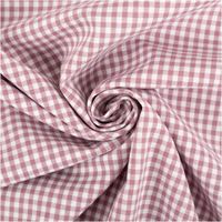 Garngefärbter Baumwoll-Popeline mit 2,7 mm Karos in Mauve und Weiß. Die 1,44 m breite Meterware ist hochwertig und ideal für zeitlose Blusen, Hemden oder verspielte Landhaus-Deko geeignet - kunstvoll eingedreht in Falten