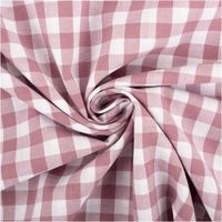 Garngefärbter Baumwoll-Popeline mit klassischen Vichy-Karos in Mauve und Weiß. Die 1,44 m breite Meterware ist hochwertig und ideal für zeitlose Blusen, Hemden oder verspielte Landhaus-Deko geeignet - kunstvoll eingedreht in Falten