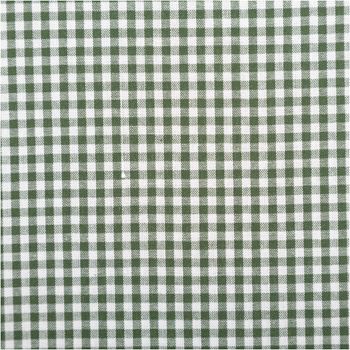 Dieser garngefärbte Baumwollstoff in Popeline-Qualität zeigt ein klassisches, 2,7 mm kleines Karomuster in Dunkelgrün und Weiß, das bei einer Breite von 1,44 m eine zeitlose und hochwertige Optik für vielseitige Nähprojekte garantiert - Nahaufnahme